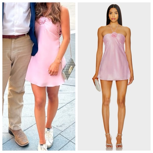 More To Come Dresses Nwt More To Come Mini Dress Pink Satin Slip
